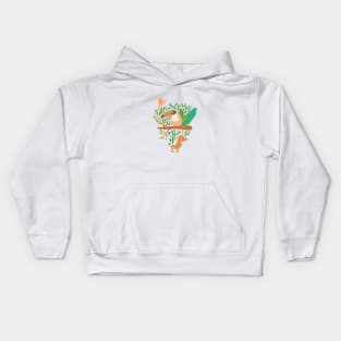 Joyful Jungle - Green Kids Hoodie